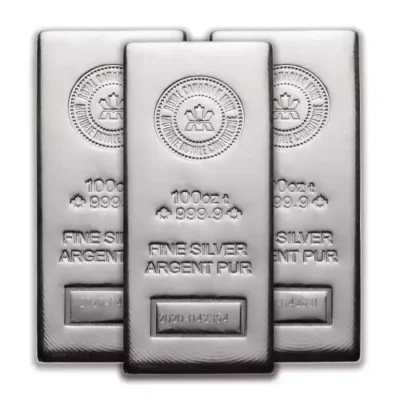 100 oz Silver Bar – Royal Canadian Mint (RCM) – New Design