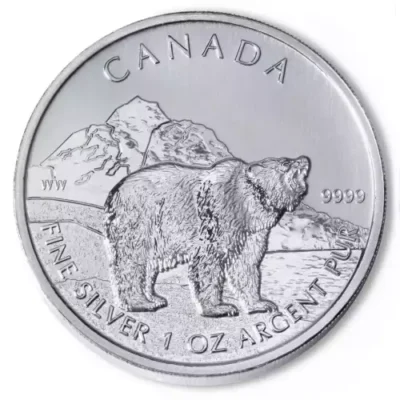 RCM 1oz Silver Wildlife Grizzly Bear – 2011